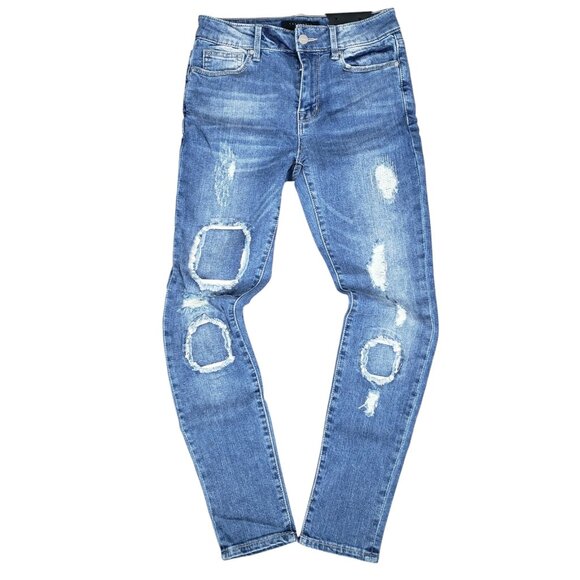 NEW Sanctuary High Rise Distressed Ankle Robbie Rip Repair Jeans - Picture 8 of 8